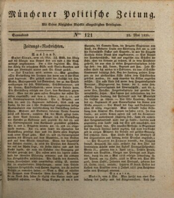 Münchener politische Zeitung (Süddeutsche Presse) Samstag 22. Mai 1830