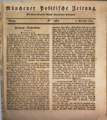 Münchener politische Zeitung (Süddeutsche Presse) Montag 1. November 1830