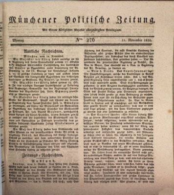 Münchener politische Zeitung (Süddeutsche Presse) Montag 15. November 1830