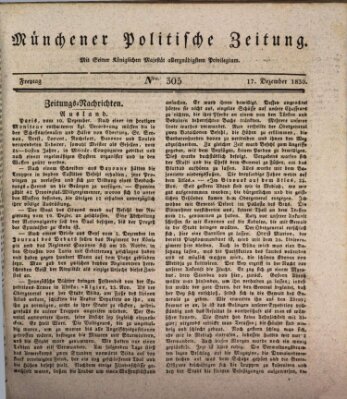Münchener politische Zeitung (Süddeutsche Presse) Freitag 17. Dezember 1830