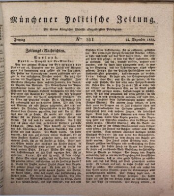 Münchener politische Zeitung (Süddeutsche Presse) Freitag 24. Dezember 1830