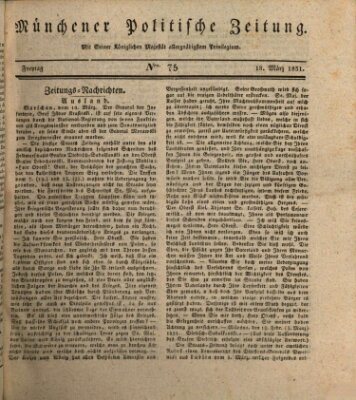 Münchener politische Zeitung (Süddeutsche Presse) Freitag 18. März 1831