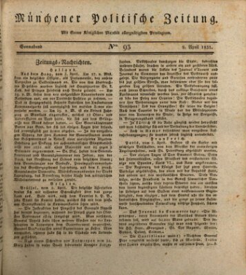 Münchener politische Zeitung (Süddeutsche Presse) Samstag 9. April 1831