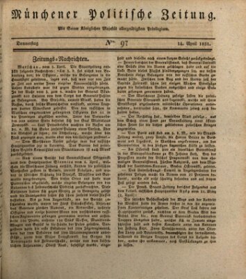 Münchener politische Zeitung (Süddeutsche Presse) Donnerstag 14. April 1831