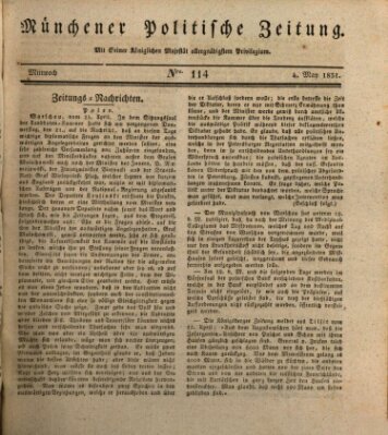 Münchener politische Zeitung (Süddeutsche Presse) Mittwoch 4. Mai 1831