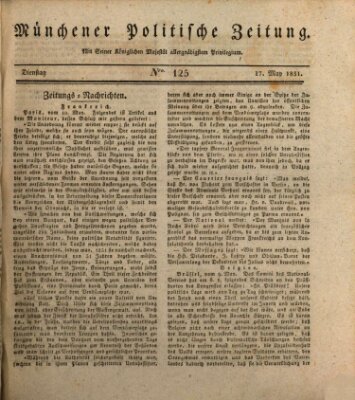 Münchener politische Zeitung (Süddeutsche Presse) Dienstag 17. Mai 1831