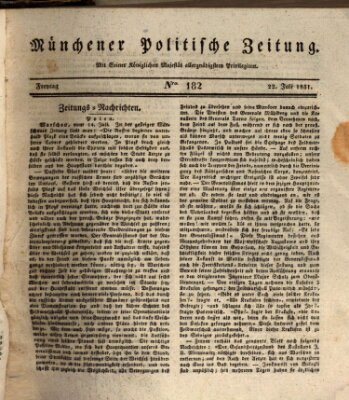 Münchener politische Zeitung (Süddeutsche Presse) Freitag 22. Juli 1831