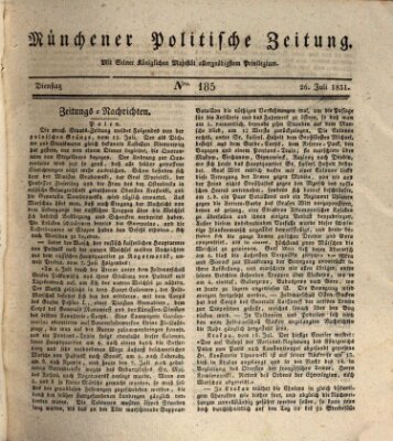 Münchener politische Zeitung (Süddeutsche Presse) Dienstag 26. Juli 1831