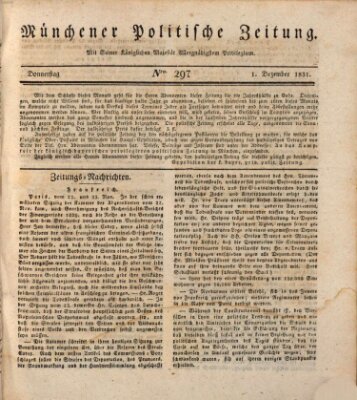 Münchener politische Zeitung (Süddeutsche Presse) Donnerstag 1. Dezember 1831