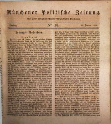 Münchener politische Zeitung (Süddeutsche Presse) Dienstag 31. Januar 1832