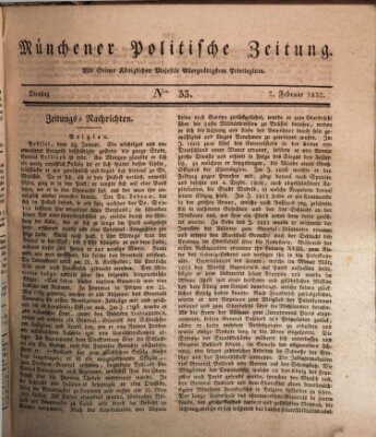 Münchener politische Zeitung (Süddeutsche Presse) Dienstag 7. Februar 1832