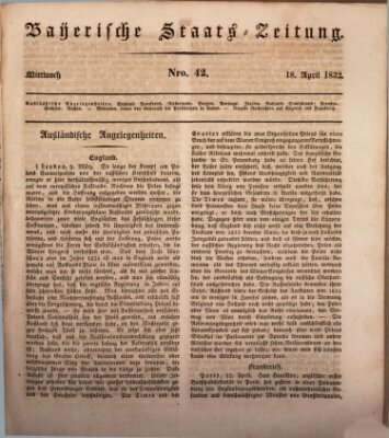 Münchener politische Zeitung (Süddeutsche Presse) Mittwoch 18. April 1832