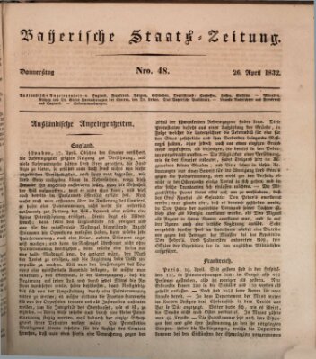 Münchener politische Zeitung (Süddeutsche Presse) Donnerstag 26. April 1832