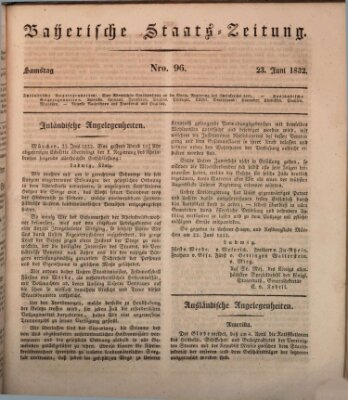 Münchener politische Zeitung (Süddeutsche Presse) Samstag 23. Juni 1832