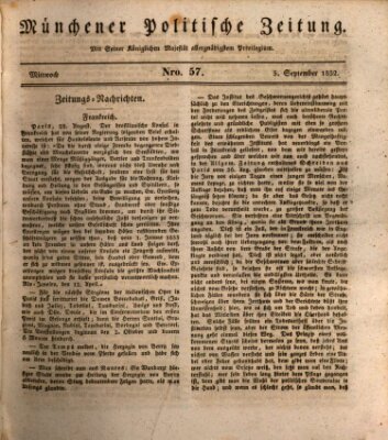 Münchener politische Zeitung (Süddeutsche Presse) Mittwoch 5. September 1832