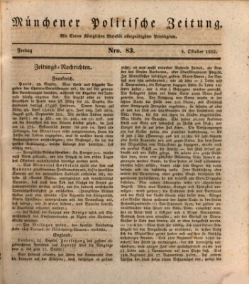 Münchener politische Zeitung (Süddeutsche Presse) Freitag 5. Oktober 1832