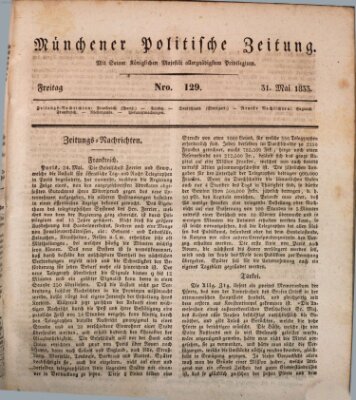 Münchener politische Zeitung (Süddeutsche Presse) Freitag 31. Mai 1833