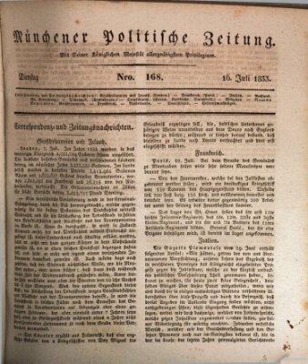 Münchener politische Zeitung (Süddeutsche Presse) Dienstag 16. Juli 1833
