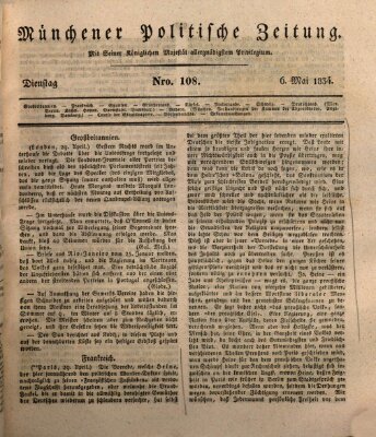 Münchener politische Zeitung (Süddeutsche Presse) Dienstag 6. Mai 1834