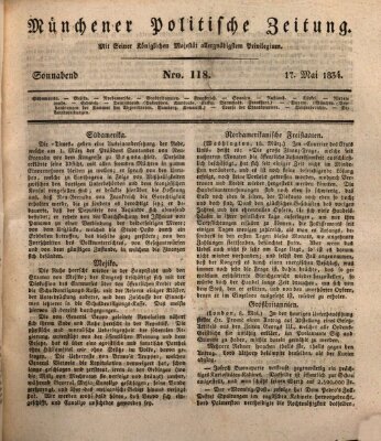 Münchener politische Zeitung (Süddeutsche Presse) Samstag 17. Mai 1834