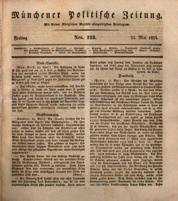 Münchener politische Zeitung (Süddeutsche Presse) Freitag 23. Mai 1834