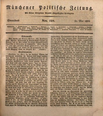 Münchener politische Zeitung (Süddeutsche Presse) Samstag 31. Mai 1834