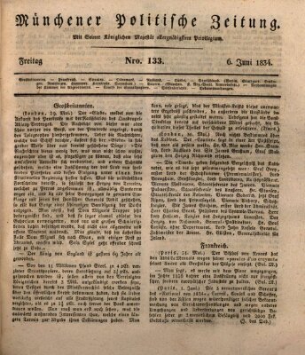 Münchener politische Zeitung (Süddeutsche Presse) Freitag 6. Juni 1834