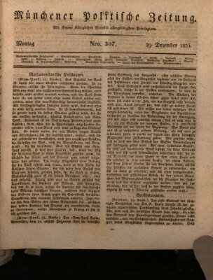 Münchener politische Zeitung (Süddeutsche Presse) Montag 29. Dezember 1834