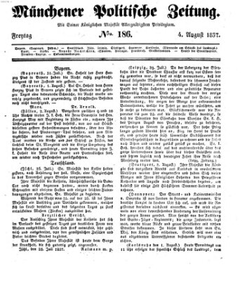 Münchener politische Zeitung (Süddeutsche Presse) Freitag 4. August 1837