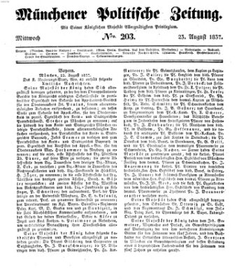 Münchener politische Zeitung (Süddeutsche Presse) Mittwoch 23. August 1837