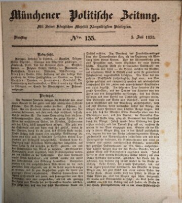 Münchener politische Zeitung (Süddeutsche Presse) Dienstag 3. Juli 1838