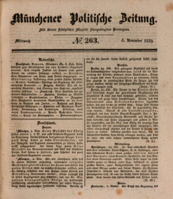 Münchener politische Zeitung (Süddeutsche Presse) Mittwoch 6. November 1839