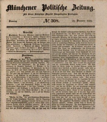 Münchener politische Zeitung (Süddeutsche Presse) Sonntag 29. Dezember 1839