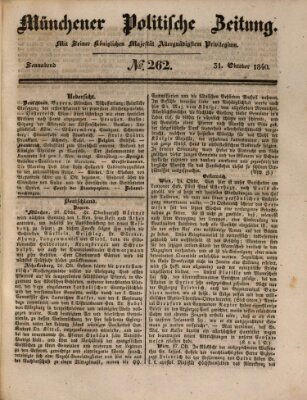 Münchener politische Zeitung (Süddeutsche Presse) Samstag 31. Oktober 1840