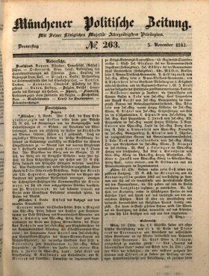 Münchener politische Zeitung (Süddeutsche Presse) Donnerstag 3. November 1842