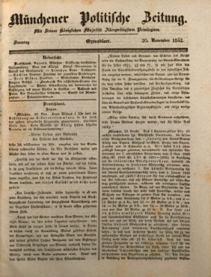 Münchener politische Zeitung (Süddeutsche Presse) Sonntag 20. November 1842