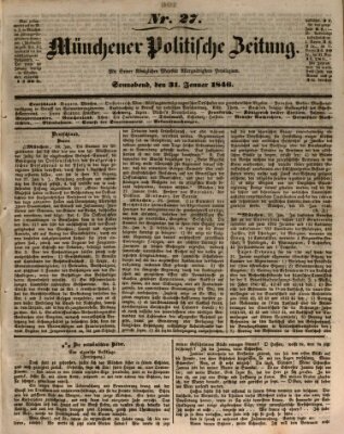 Münchener politische Zeitung (Süddeutsche Presse) Samstag 31. Januar 1846