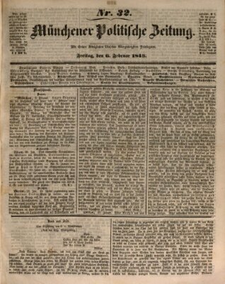 Münchener politische Zeitung (Süddeutsche Presse) Freitag 6. Februar 1846
