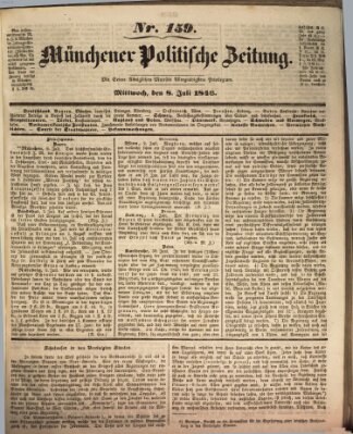 Münchener politische Zeitung (Süddeutsche Presse) Mittwoch 8. Juli 1846
