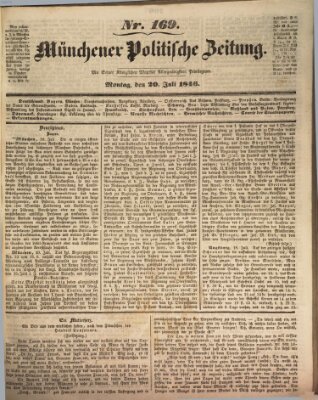 Münchener politische Zeitung (Süddeutsche Presse) Montag 20. Juli 1846