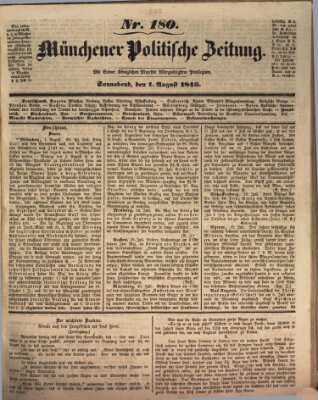 Münchener politische Zeitung (Süddeutsche Presse) Samstag 1. August 1846