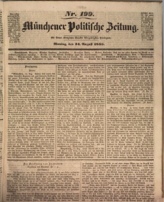 Münchener politische Zeitung (Süddeutsche Presse) Montag 24. August 1846