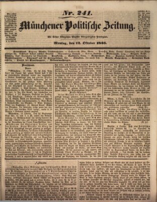 Münchener politische Zeitung (Süddeutsche Presse) Montag 12. Oktober 1846