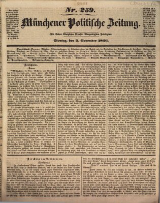 Münchener politische Zeitung (Süddeutsche Presse) Montag 2. November 1846