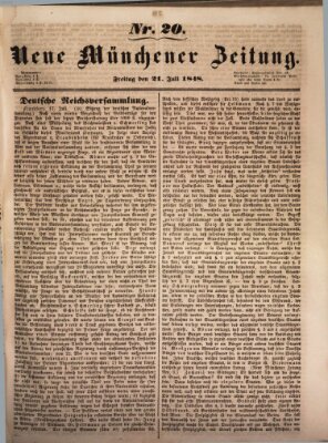 Neue Münchener Zeitung (Süddeutsche Presse) Freitag 21. Juli 1848