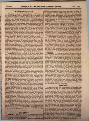 Neue Münchener Zeitung (Süddeutsche Presse) Mittwoch 4. Oktober 1848