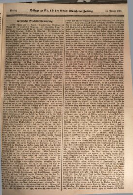 Neue Münchener Zeitung (Süddeutsche Presse) Montag 15. Januar 1849