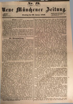 Neue Münchener Zeitung (Süddeutsche Presse) Dienstag 23. Januar 1849