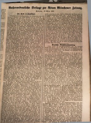 Neue Münchener Zeitung (Süddeutsche Presse) Sonntag 18. März 1849