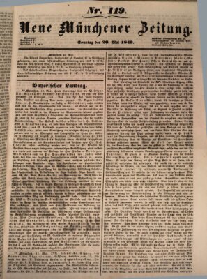 Neue Münchener Zeitung (Süddeutsche Presse) Sonntag 20. Mai 1849